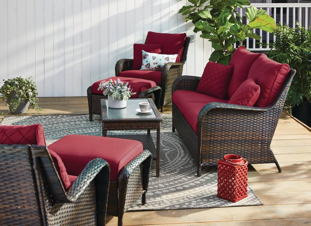 Canvas Rosedale Outdoor Patio Replacement Cushion Set Red Canadian Tire - Canvas Patio Furniture Replacement Parts