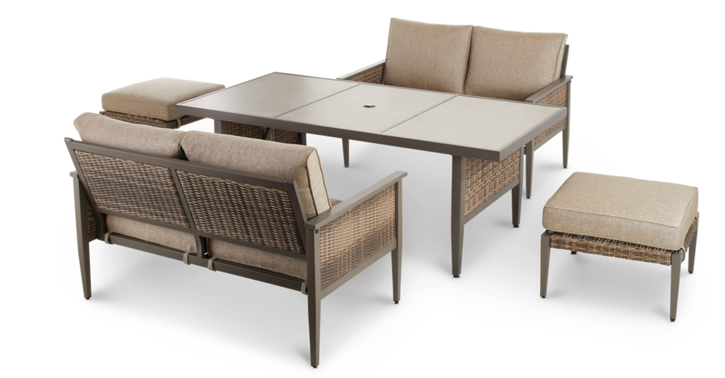 CANVAS Rockcliffe AllWeather Wicker Outdoor Patio Casual Dining Set Brown, 5pc Canadian Tire