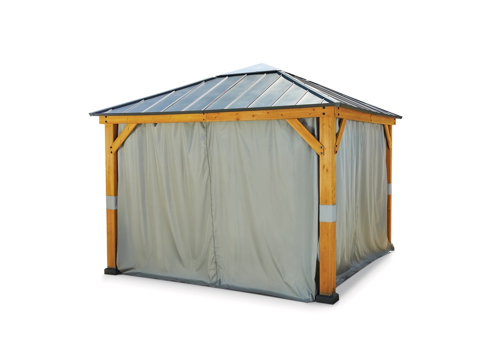 CANVAS Kingsmere Wood Fabric Outdoor/Patio Gazebo Walls & Netting
