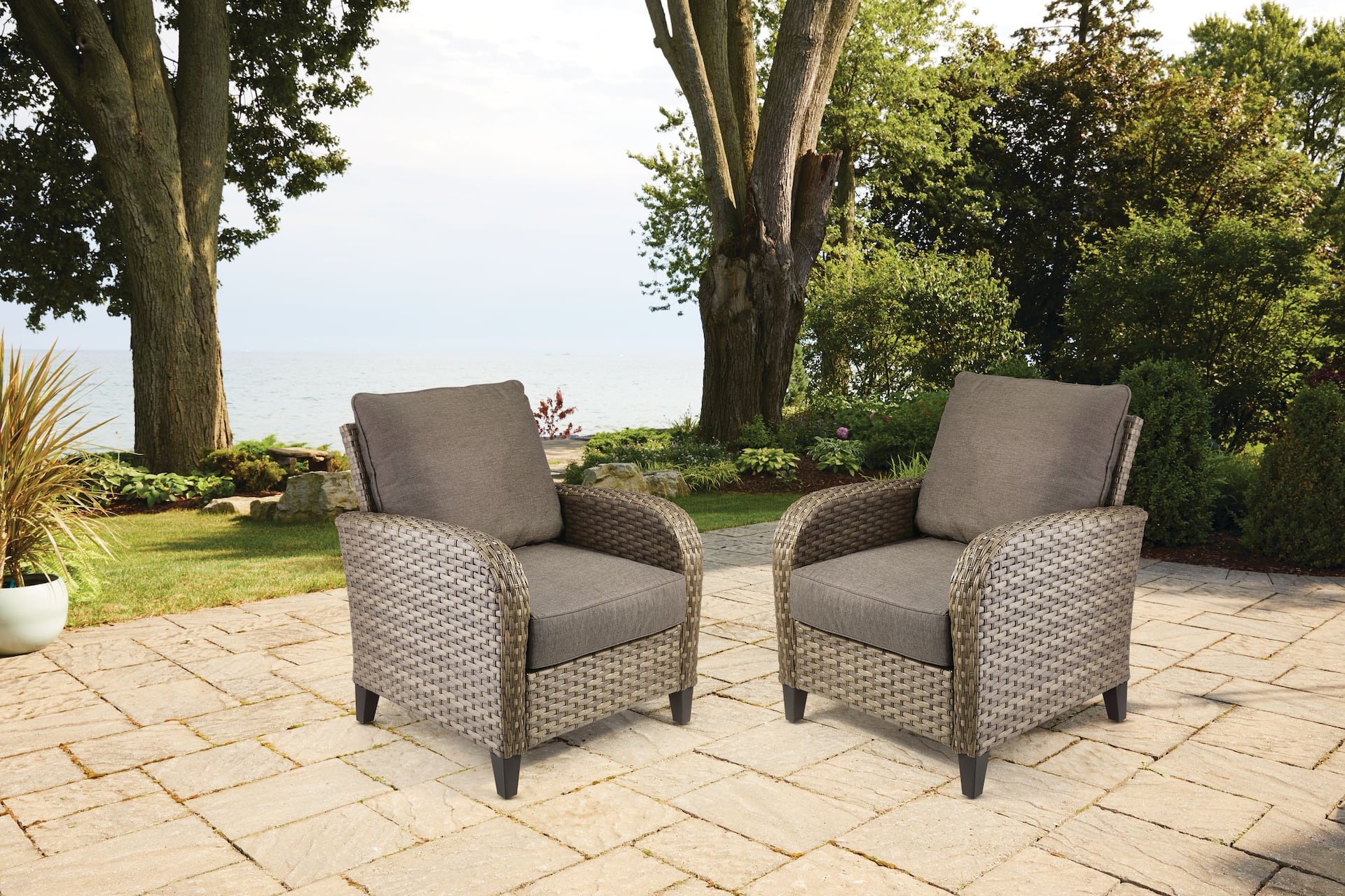 CANVAS Breton Outdoor Patio Replacement Cushion Set 2 pc