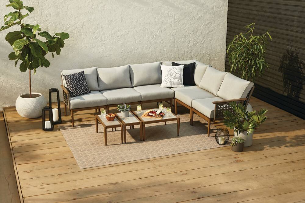 Canvas Baffin All-weather Wicker Outdoor Patio Conversation Set W 