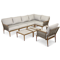Mobilier de détente en osier extérieur/patio CANVAS Baffin avec housse sur mesure Front_Three_Fourths_Angled_Left