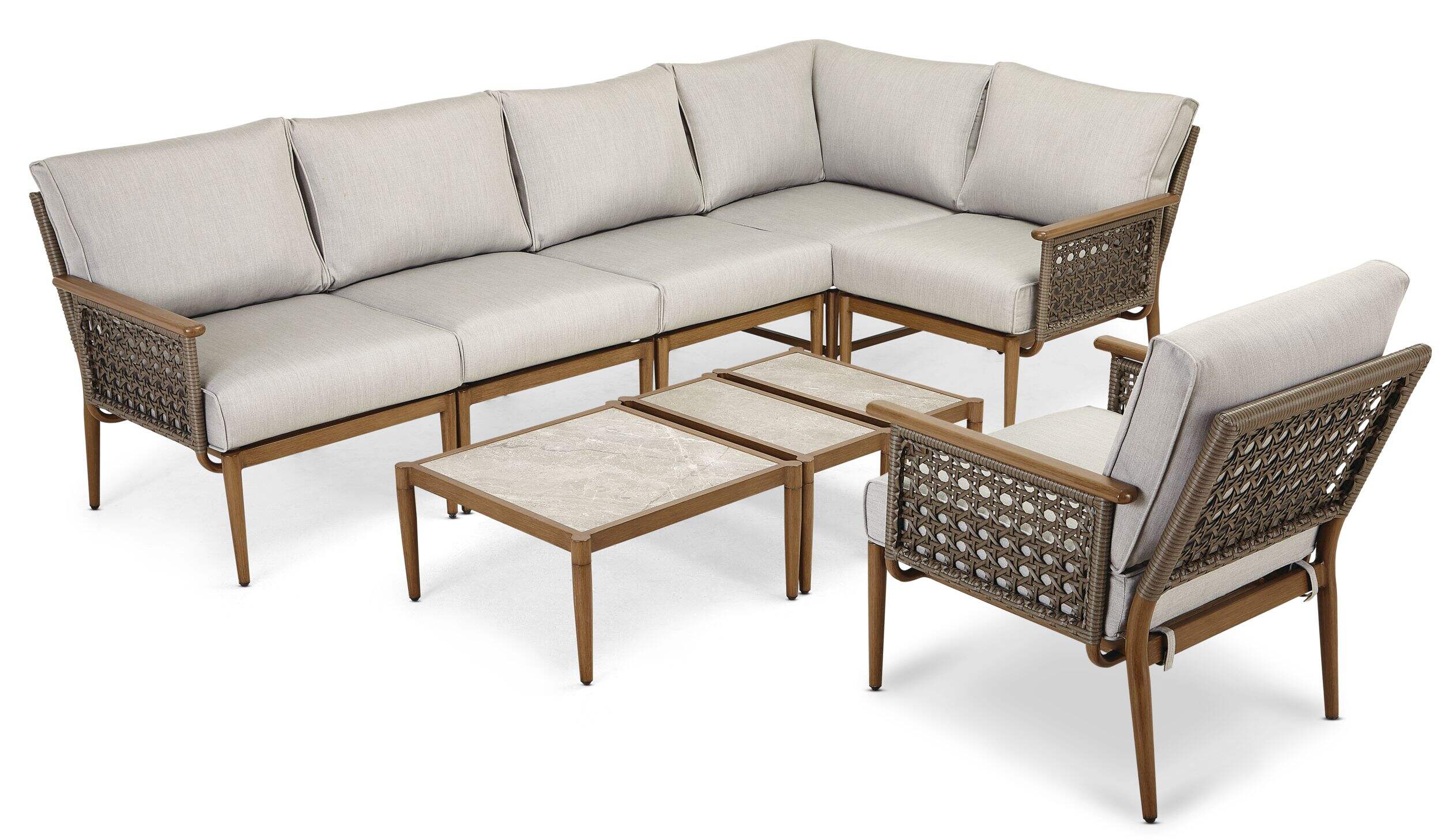 CANVAS Baffin All-Weather Wicker Outdoor/Patio Conversation Set with Custom Fit Cover Front_Three_Fourths_Angled_Left