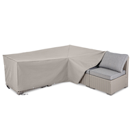 TRIPEL Outdoor L-Shaped Patio Furniture Cover, Water Resistant, Grey, 55x32x26-in