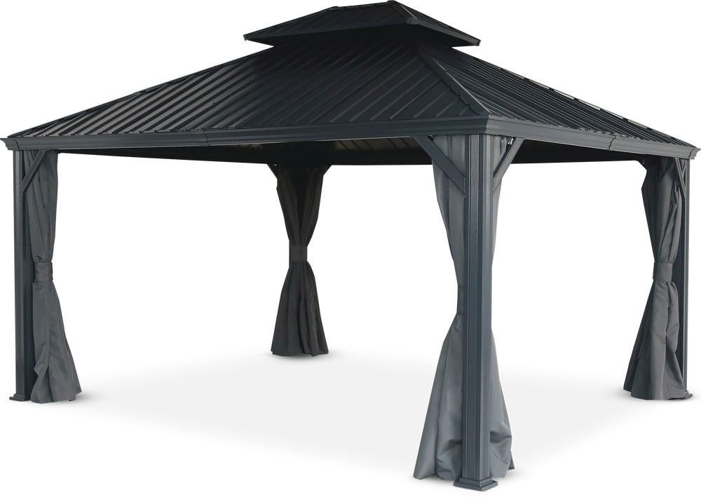 CANVAS Skyline Outdoor Patio HardTop Gazebo w/ Bug Net, for AllSeason
