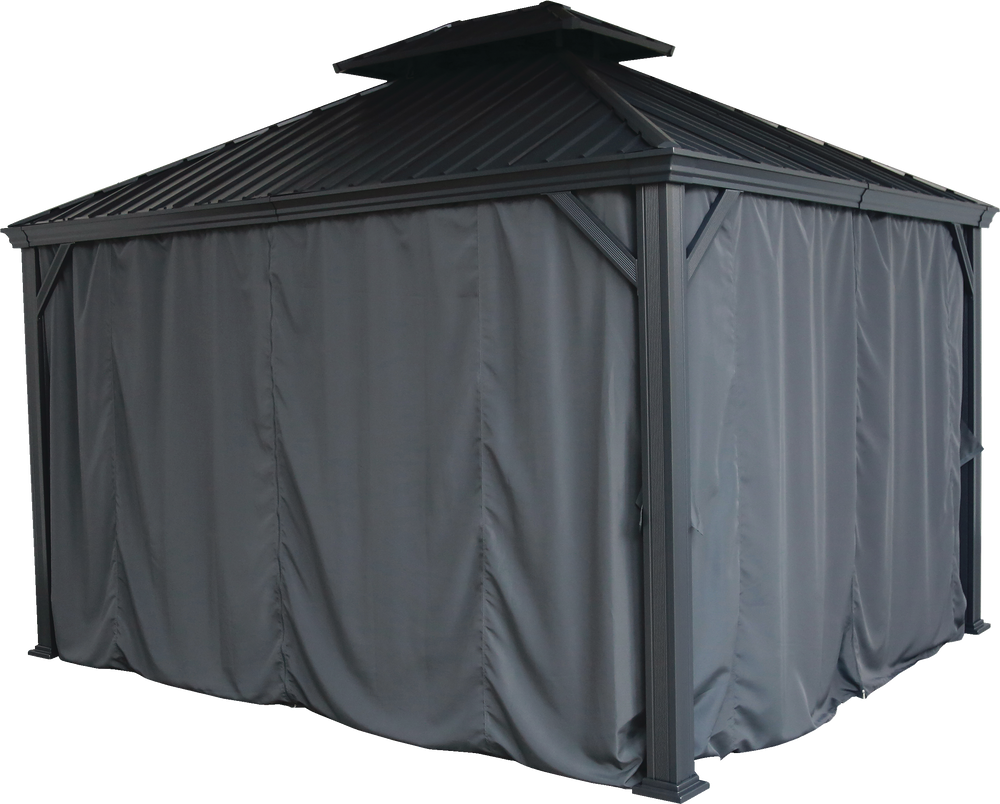 CANVAS Skyline Outdoor Patio HardTop Gazebo w/ Bug Net, for AllSeason