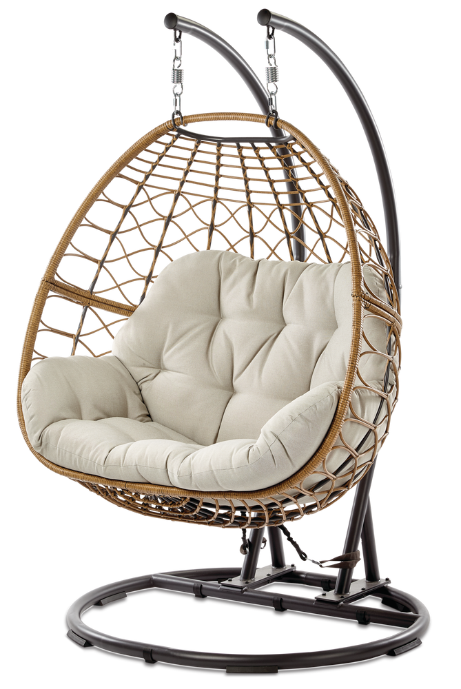 Canvas Sydney Double Outdoor Patio Egg, Hanging Chair With Stand Weight Limit