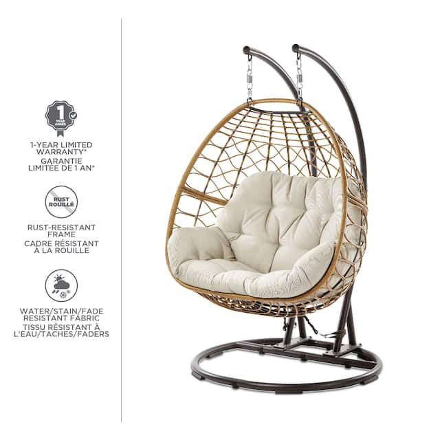 CANVAS Sydney Double Outdoor Patio Egg Swing Chair w/ Stand | Canadian Tire