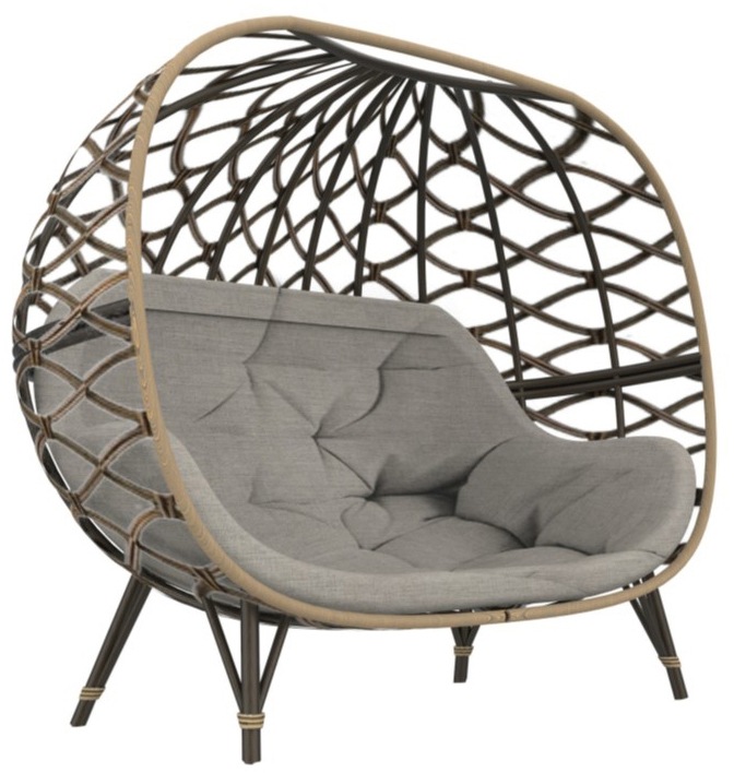 CANVAS Sydney AllWeather Double Outdoor/Patio Egg Chair, Grey