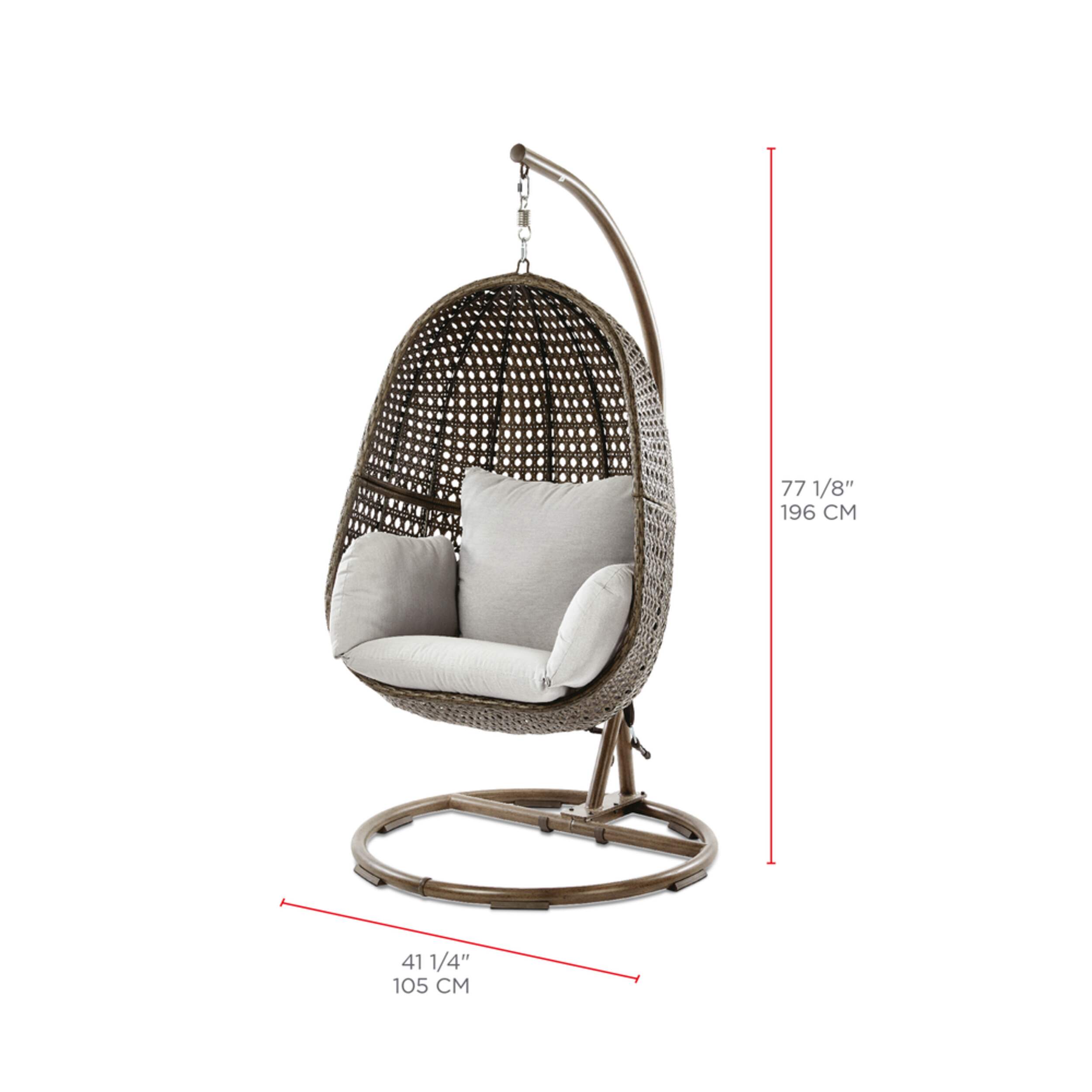 CANVAS Baffin All Weather Single Outdoor/Patio Egg Swing Chair, UV