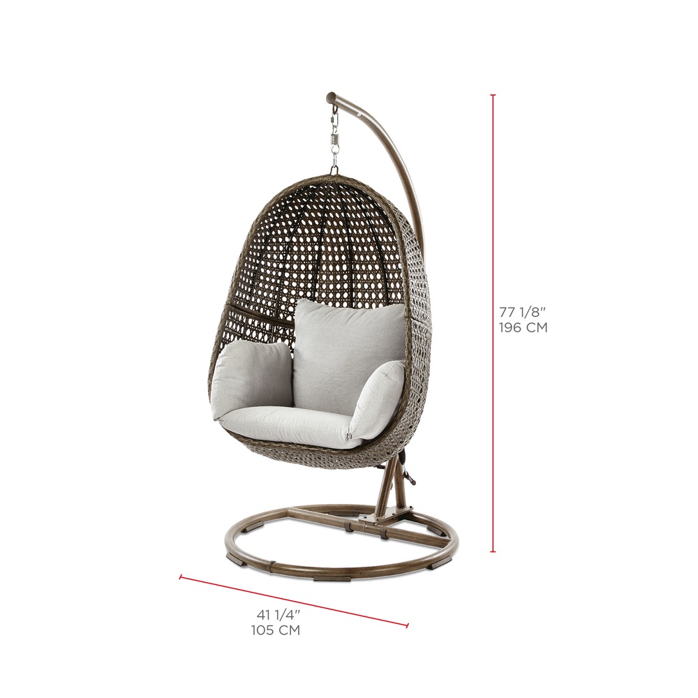 CANVAS Baffin All Weather Single Outdoor/Patio Egg Swing Chair, UV