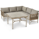 CANVAS Silvers Sands - Ensemble à dîner de jardin en osier avec plateau en verre et housse, 4 pcs Composite_or_Mixed