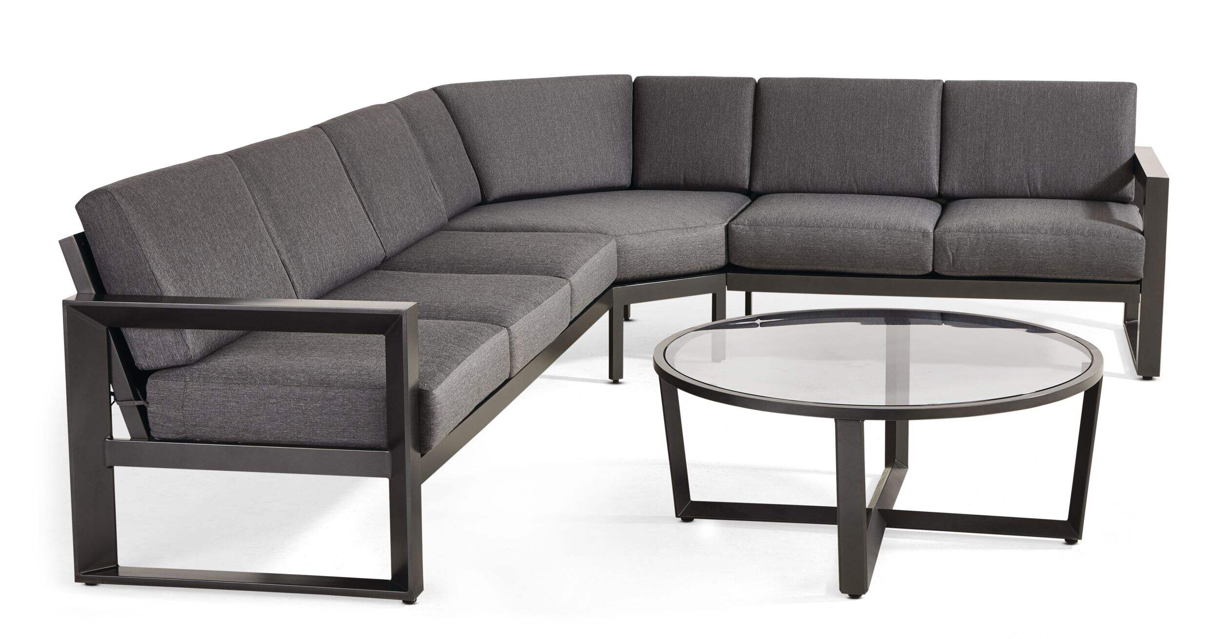 CANVAS Whistler Outdoor/Patio Sofa Sectional Set, Grey, 4-pc Front_Three_Fourths_Angled_Right