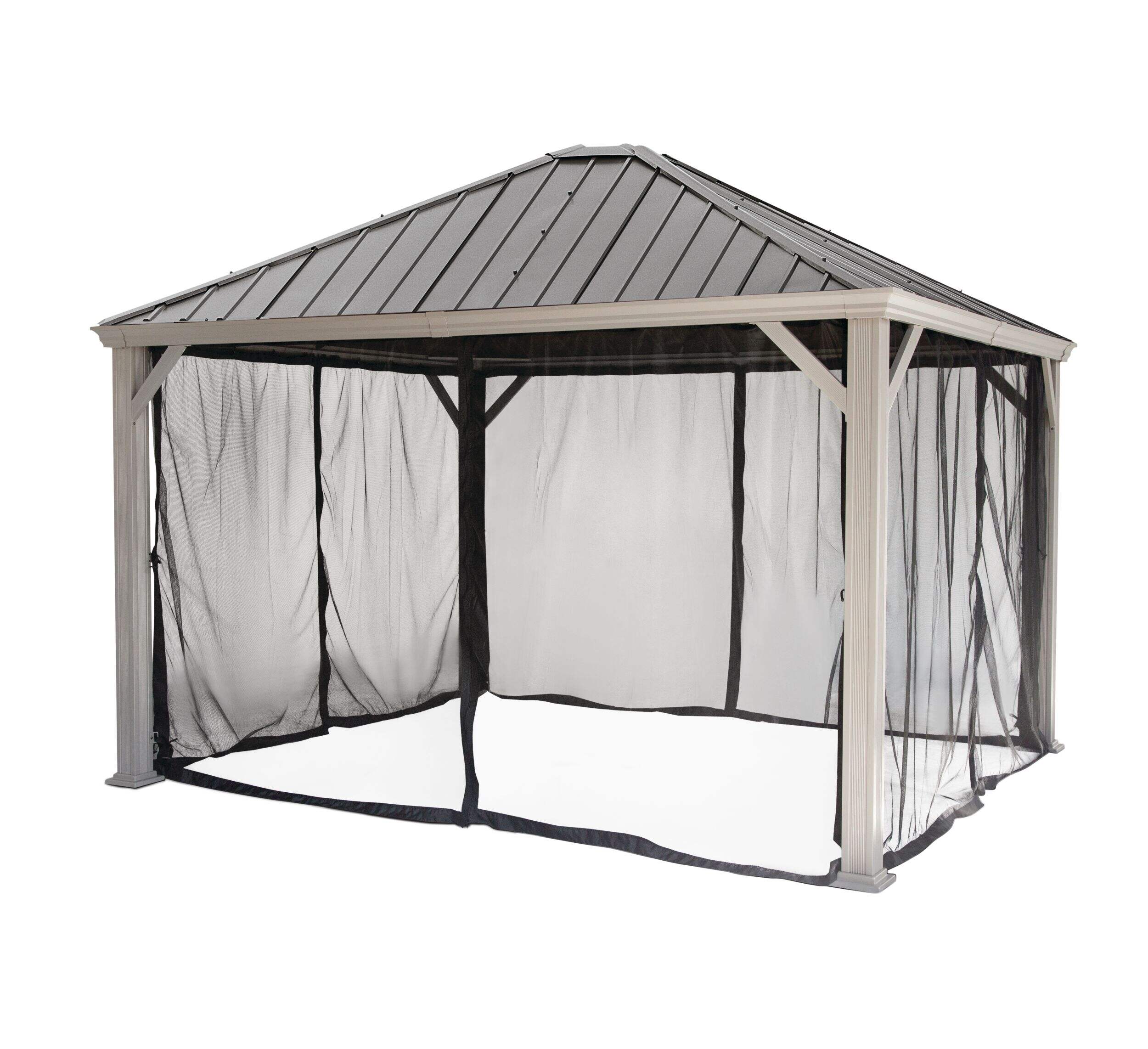 CANVAS Coastline Gazebo Replacement Bug Netting, 10 x 10-ft Front_Three_Fourths_Angled_Left