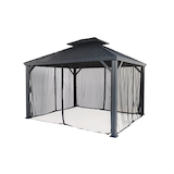 CANVAS Fabric Outdoor/Patio Gazebo Netting for Skyline Gazebo, 10-ft x 12-ft Front_Three_Fourths_Angled_Left