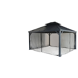 CANVAS Fabric Outdoor/Patio Gazebo Netting for Skyline Gazebo, 12-ft x 14-ft Front_Three_Fourths_Angled_Left