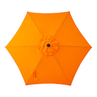 Parasol de jardin et d'extérieur en tissu For Living, orange, 7 pi Overhead_Flat