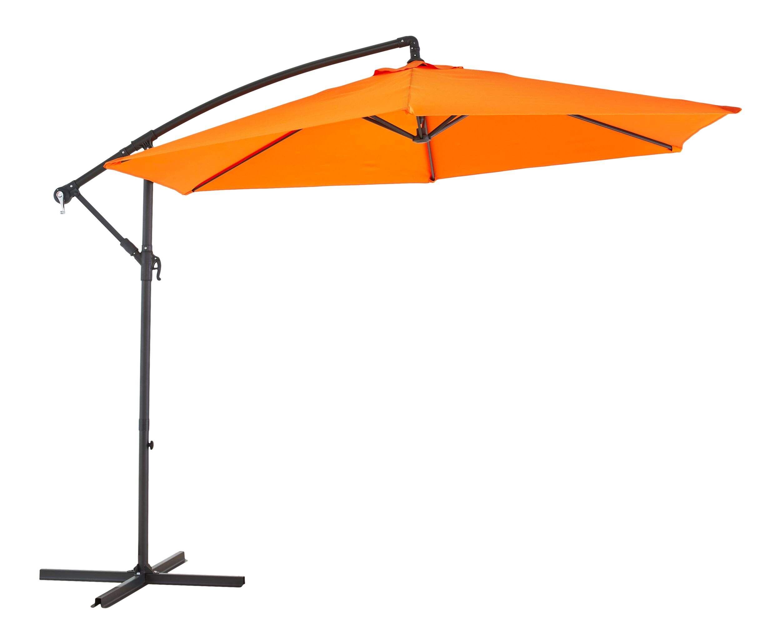 For Living Offset Patio/Outdoor Umbrella, Orange, 10-ft Front_Three_Fourths_Angled_Right