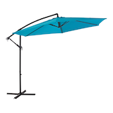 Parasol de jardin et d'extérieur en tissu For Living déporté, turquoise, 10 pi Front_Three_Fourths_Angled_Right