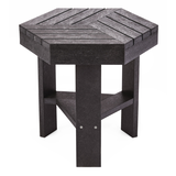 CANVAS Arrowhead Hexagonal UV & Rust-Resistant Outdoor Side Table, 16.4 x 19 x 18-in, Black Front_Three_Fourths_Angled_Left