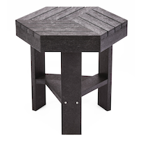 CANVAS Arrowhead Hexagonal UV & Rust-Resistant Outdoor Side Table, 16.4 x 19 x 18-in, Black Front_Three_Fourths_Angled_Left
