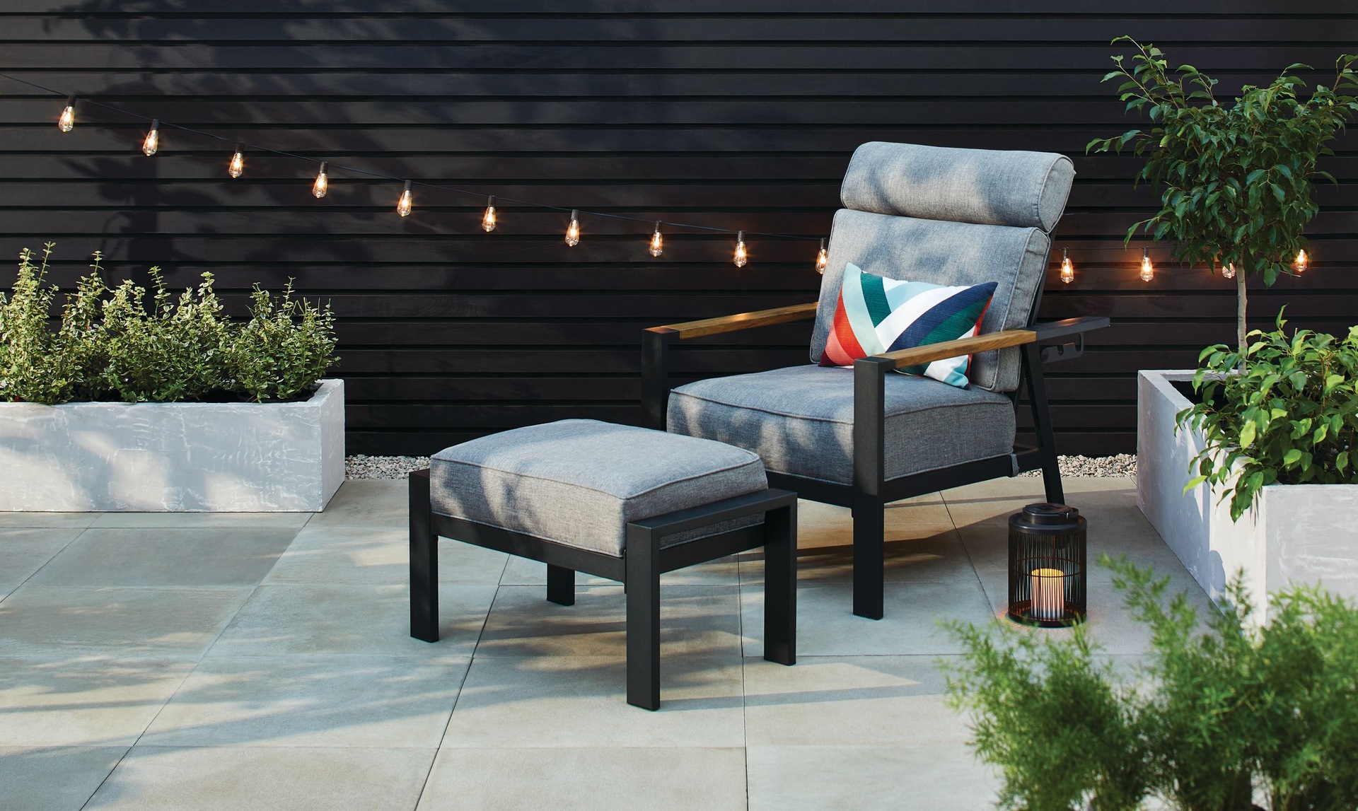 patio furniture set with reclining chairs