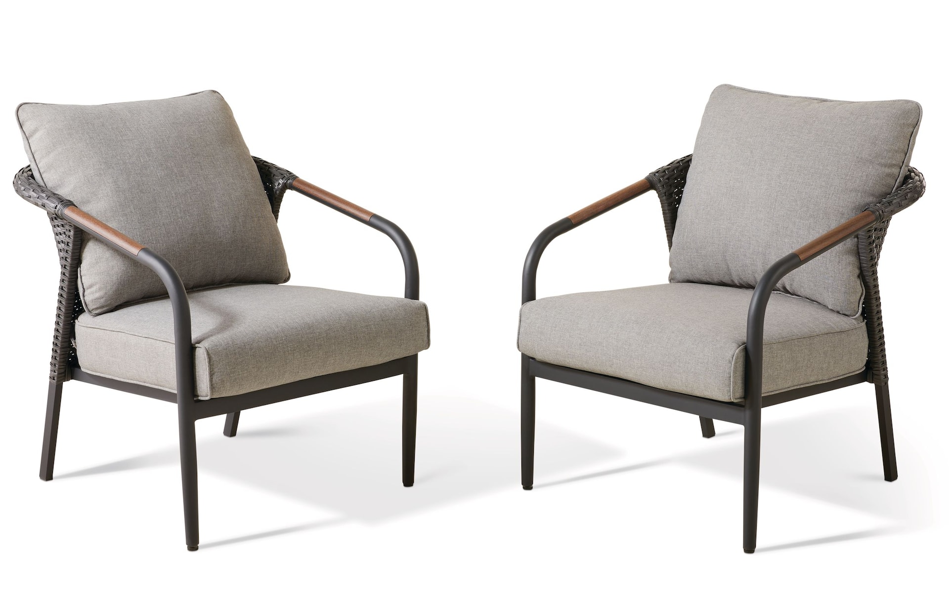 CANVAS Jasper All-Weather Wicker Outdoor/Patio Armchair, Stackable, 2-pk