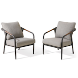 CANVAS Jasper All-Weather Wicker Outdoor/Patio Armchair, Stackable, 2-pk Composite_or_Mixed