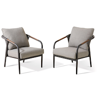 CANVAS Jasper All-Weather Wicker Outdoor/Patio Armchair, Stackable, 2-pk Composite_or_Mixed