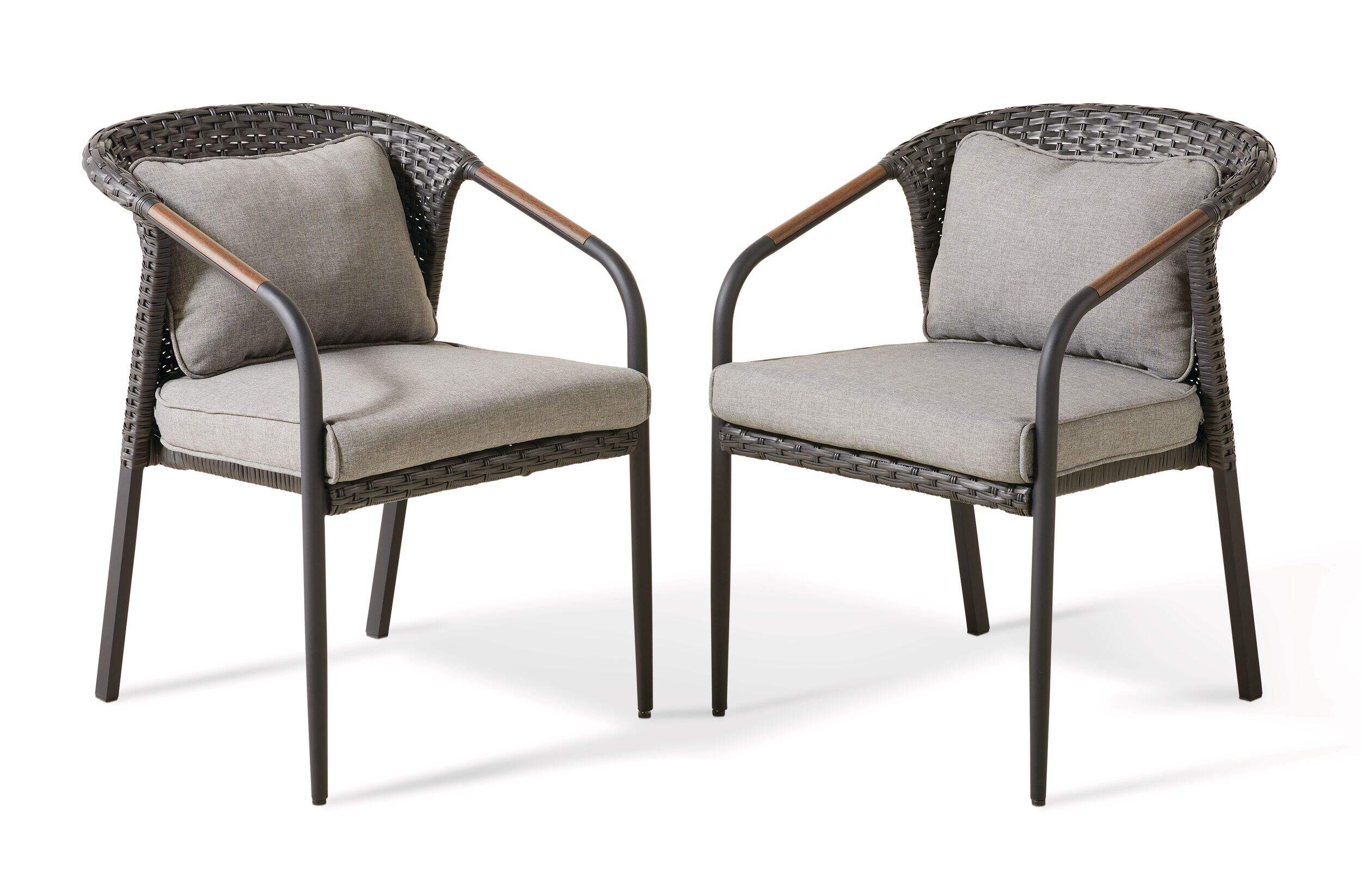 CANVAS Jasper  All-Weather Wicker Outdoor/Patio Dining Chair, 2-pk Front_Flat