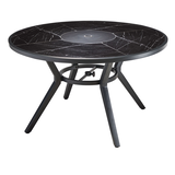 CANVAS Jasper Tile Tabletop Marble Finish Aluminum Frame Outdoor Patio Dining Table, 29-in Front_Three_Fourths_Angled_Left