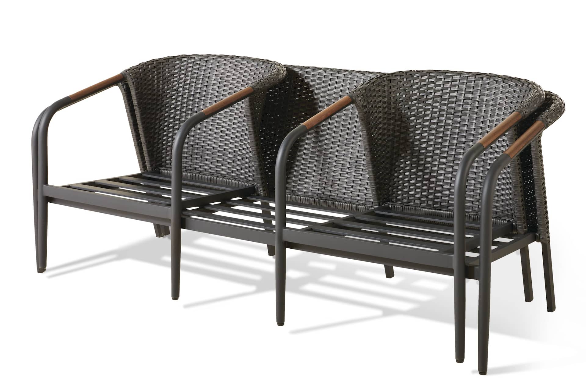 CANVAS Jasper All-Weather Aluminum & Wicker Outdoor/Patio Couch with Water & UV-Resistant Cushions