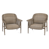 CANVAS Hunter All-Weather Wicker Outdoor/Patio Padded Club Chair Set, 2-pk Front_Elevated