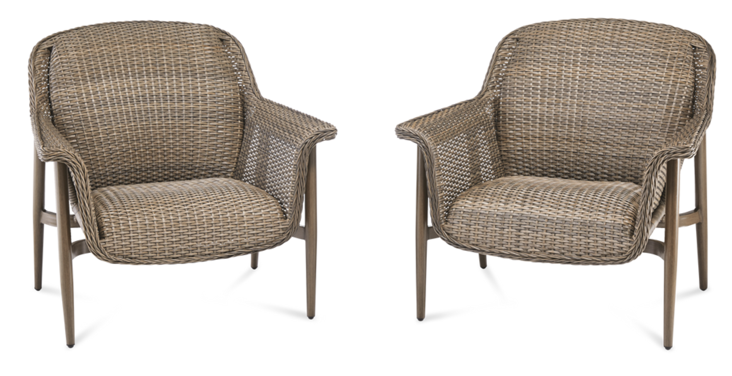 CANVAS Hunter All-Weather Wicker Outdoor/Patio Padded Club Chair Set, 2-pk Front_Elevated