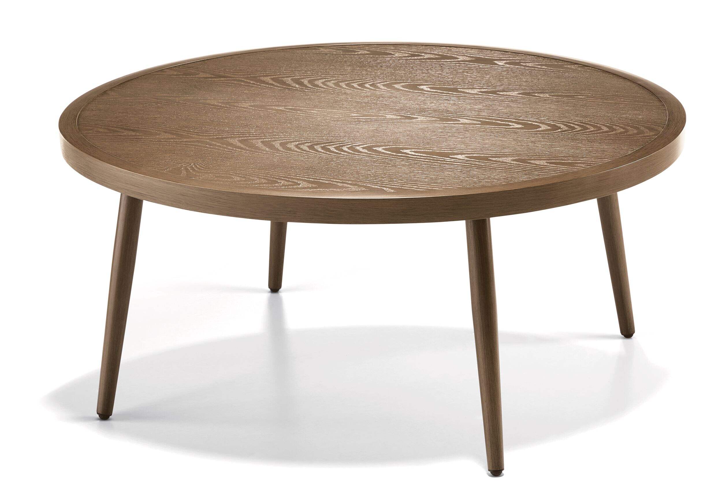 CANVAS Hunter Circle Outdoor/Patio Coffee Table, Brown Front_Three_Fourths_Angled_Left