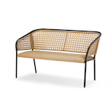 CANVAS Chambly All-Weather Wicker Outdoor/Patio Steel Frame Bench Front_Three_Fourths_Angled_Left