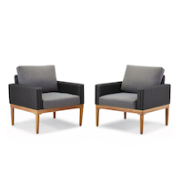 CANVAS Edenvale All-Weather Aluminum Wicker Outdoor/Patio Club Chair with UV & Water-Resistant Cushions, 2-pk Front_Elevated