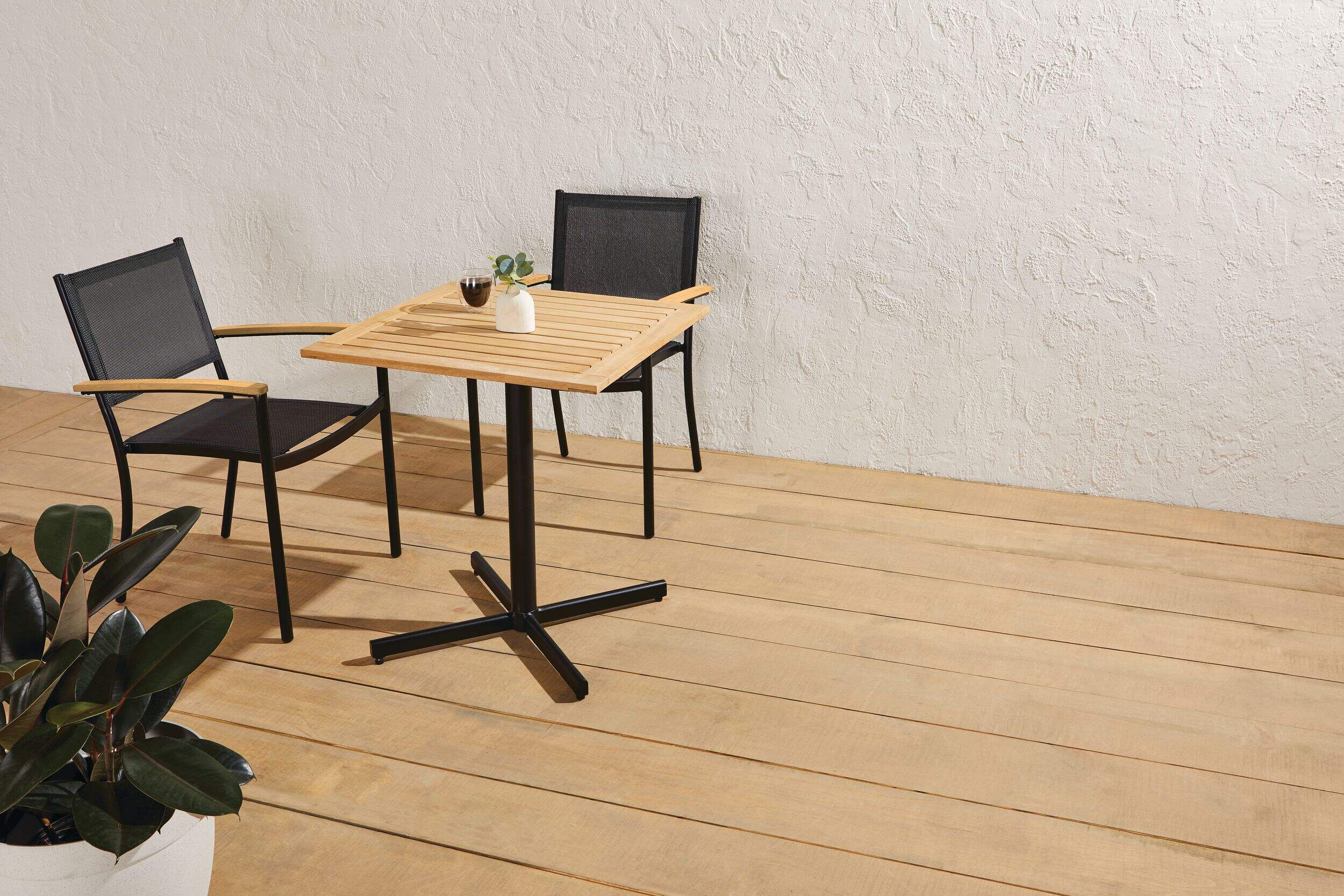 CANVAS Sylvan Square Outdoor/Patio/Balcony Bistro Table, Black