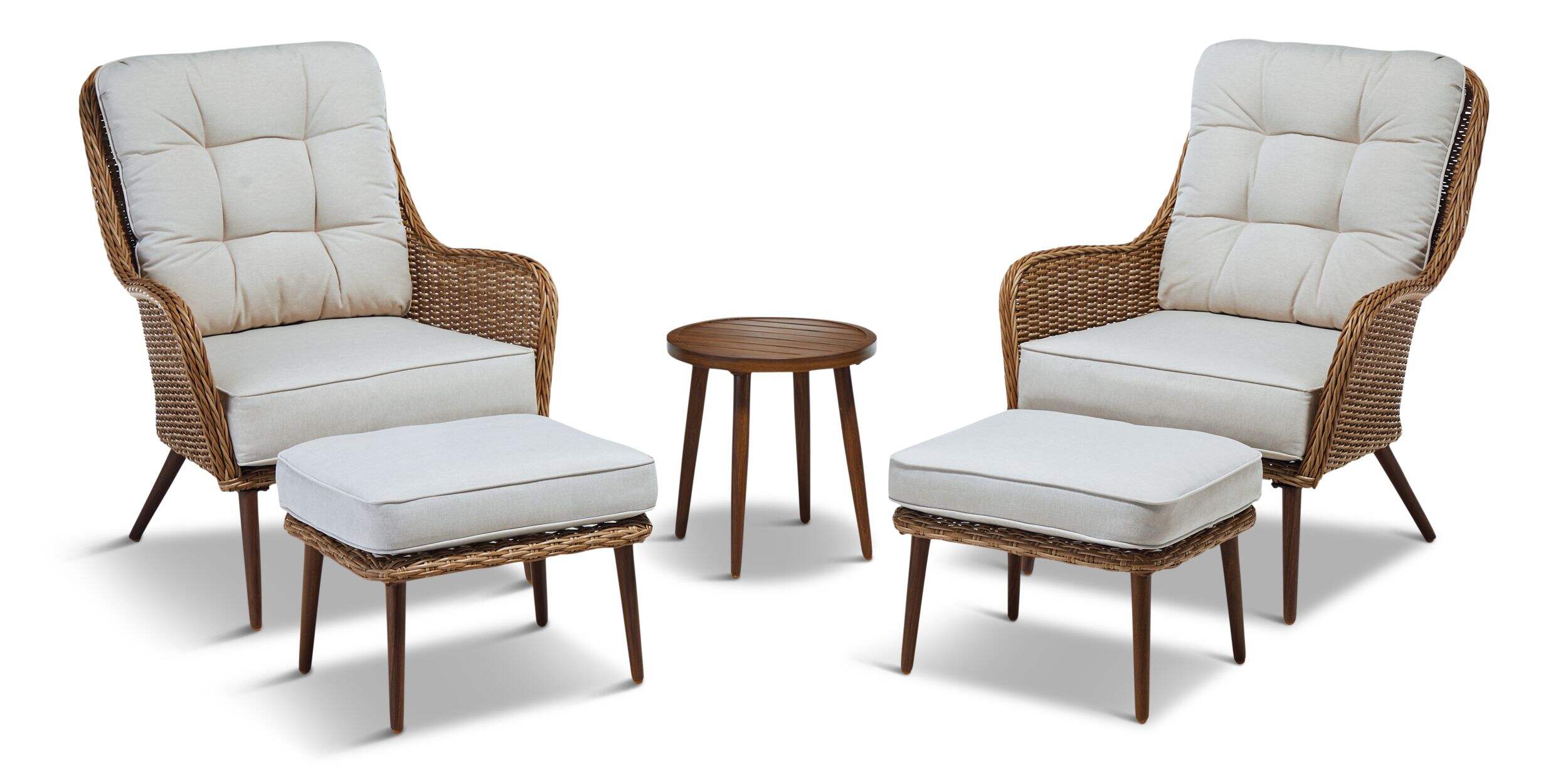 CANVAS Pelly All-Weather Steel & Wicker Outdoor/Patio/Balcony Chat Set, 5-pc Front_Elevated