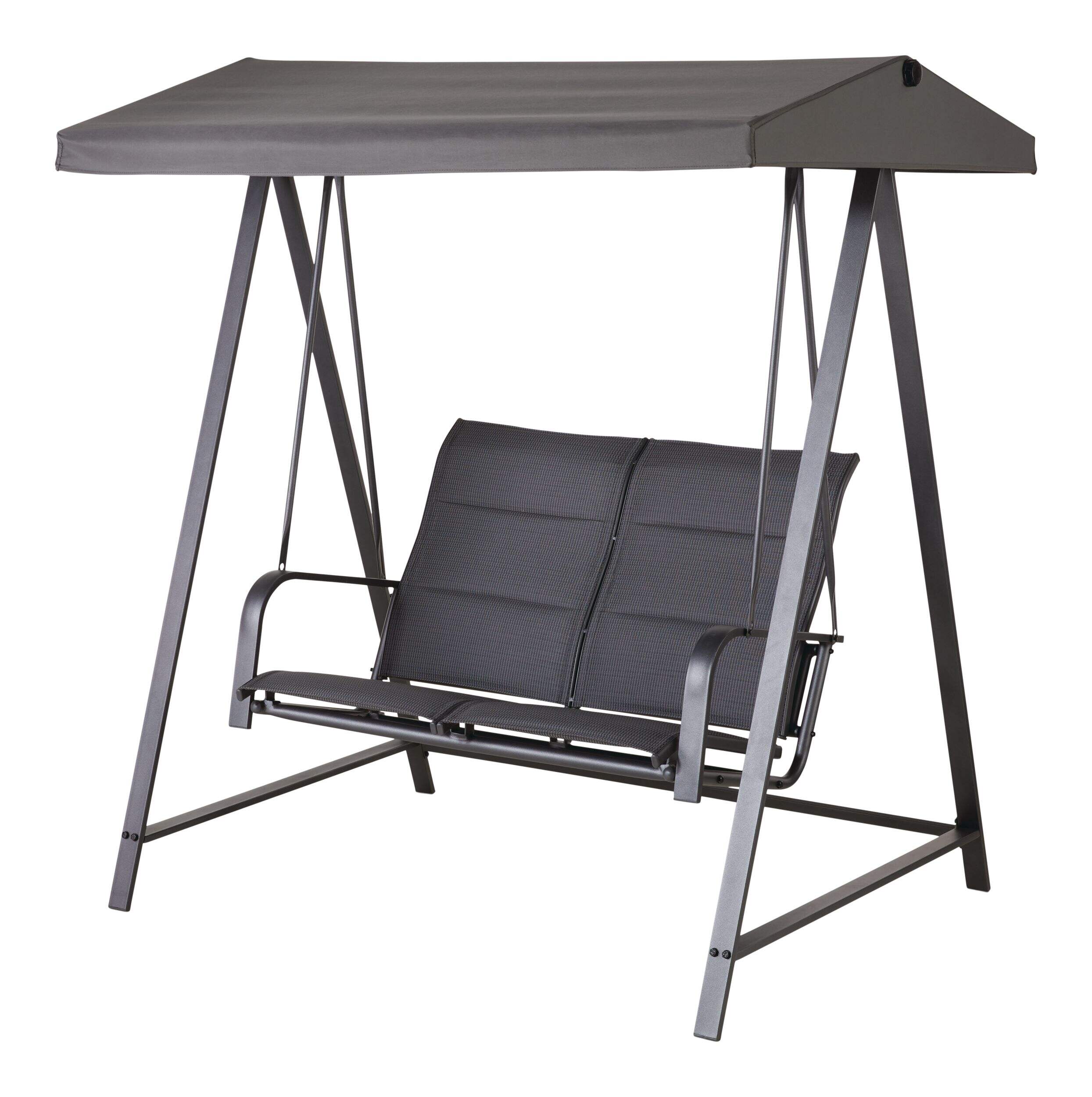 CANVAS Minden Outdoor Padded Sling Swing, Grey Front_Three_Fourths_Angled_Left