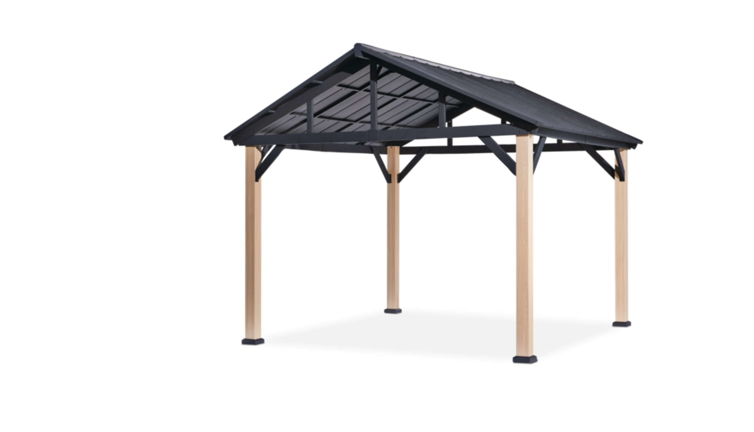 CANVAS Homestead FauxWood Outdoor Patio Hard Top Gazebo with Ceiling
