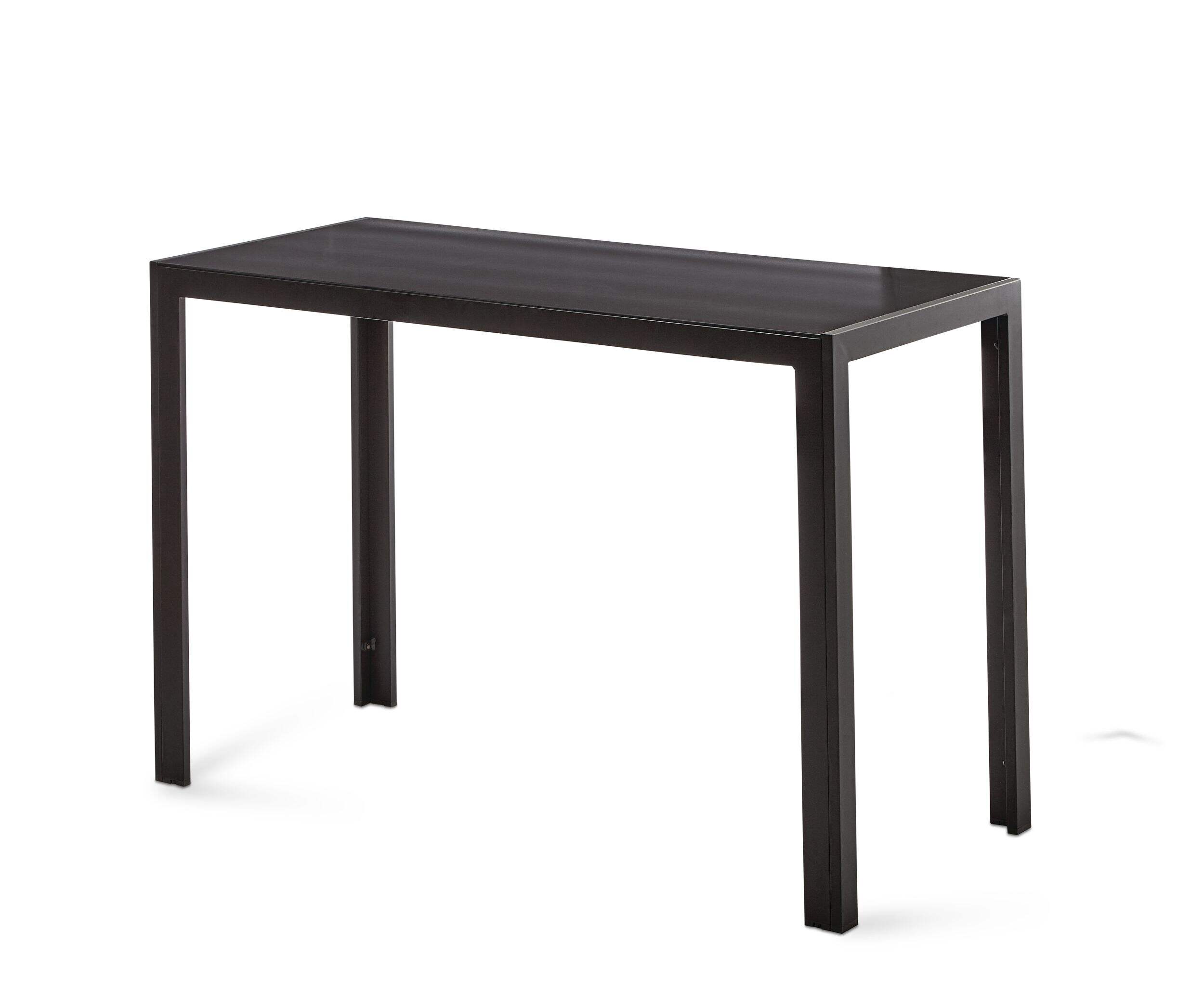 CANVAS Mercier Outdoor Patio High Dining Table with Tempered Glass Tabletop, Black Front_Three_Fourths_Angled_Left
