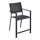 CANVAS Mercier Steel Frame Outdoor High Dining Chair, Black Front_Three_Fourths_Angled_Right