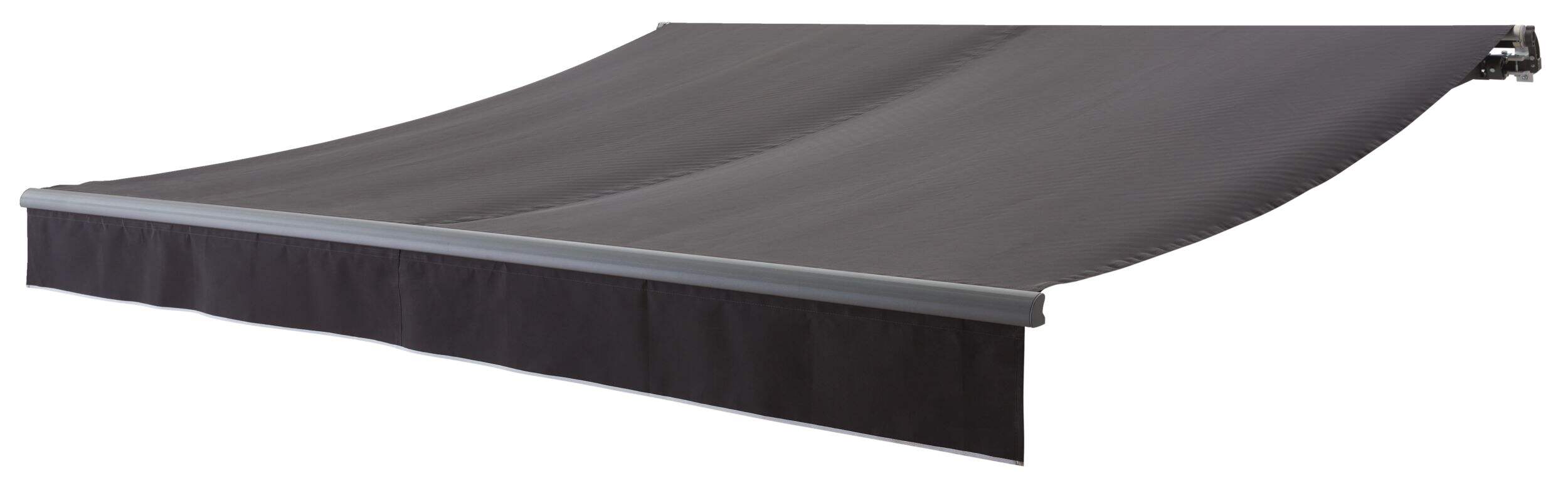 CANVAS Grassi Automatic Outdoor/Patio Awning, Grey, 12-ft x 10-ft Front_Three_Fourths_Angled_Left