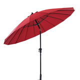CANVAS Outdoor/Patio Auto Tilt Shanghai Umbrella, Red Front_Three_Fourths_Angled_Right