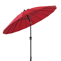 CANVAS Outdoor/Patio Auto Tilt Shanghai Umbrella, Red