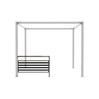 CANVAS Horizon Steel Frame Modular Outdoor Pergola Bar Counter, Black