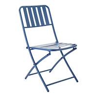For Living Finch Metal Bistro Chair, Outdoor, Foldable Design, Blue Front_Angled_Right