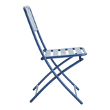 For Living Finch Metal Bistro Chair, Outdoor, Foldable Design, Blue Side_Right