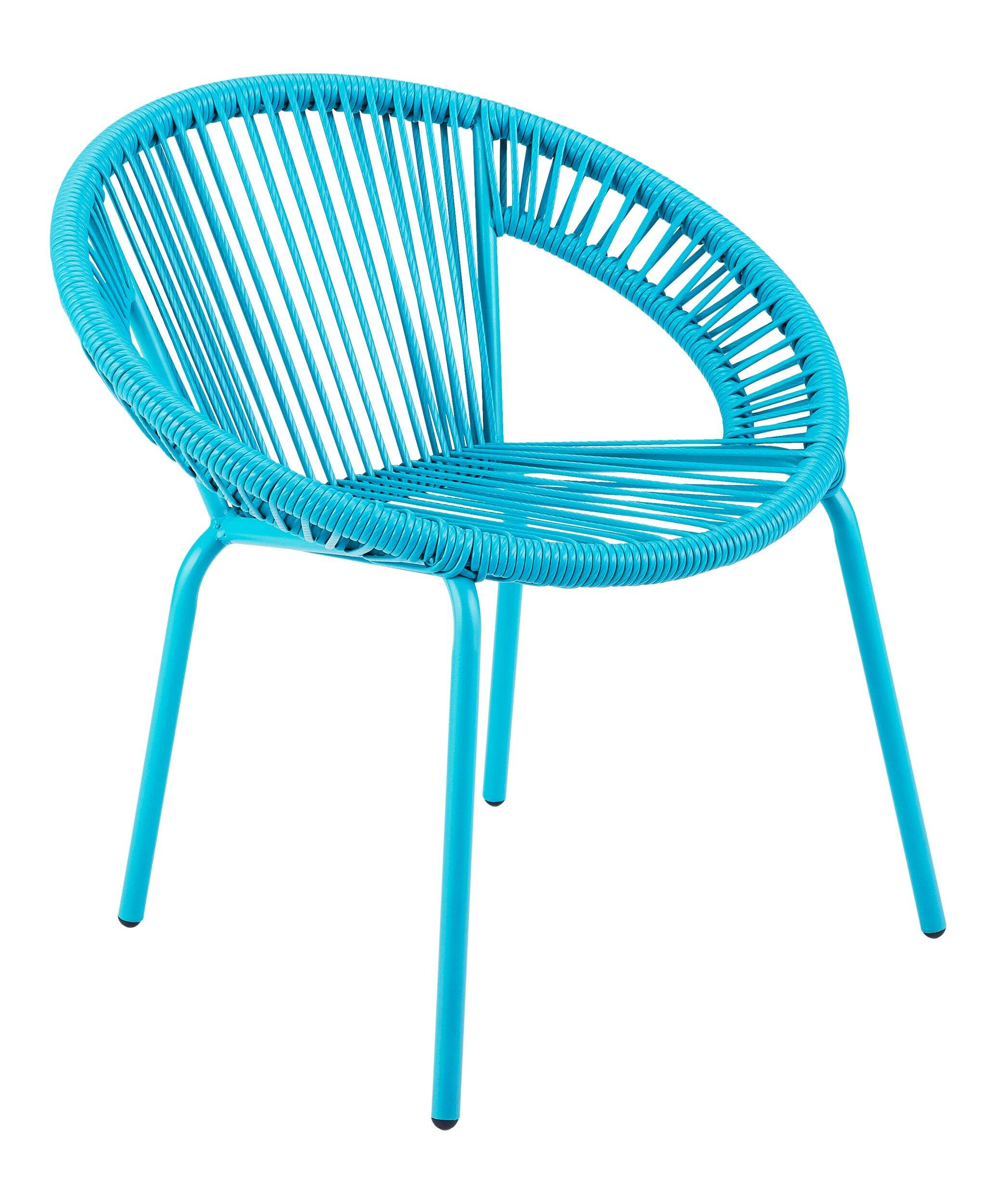 Chaise pour enfants For Living, bleu de lac Front_Three_Fourths_Angled_Right